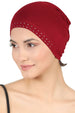 Jewelled Front Essential Cap - Burgundy