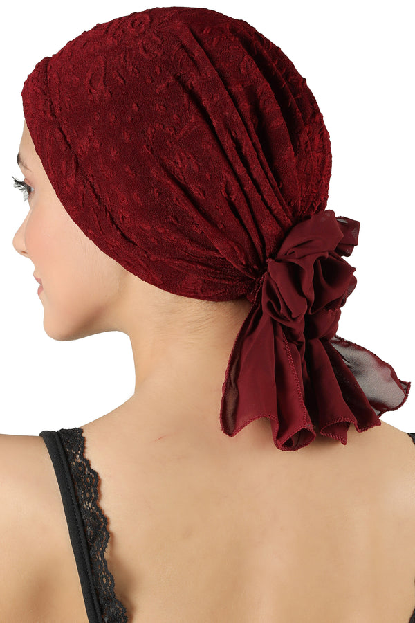 Flower Headwear -Burgundy