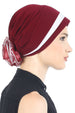 Deresina Padded hat for cancer patients burgundy cream