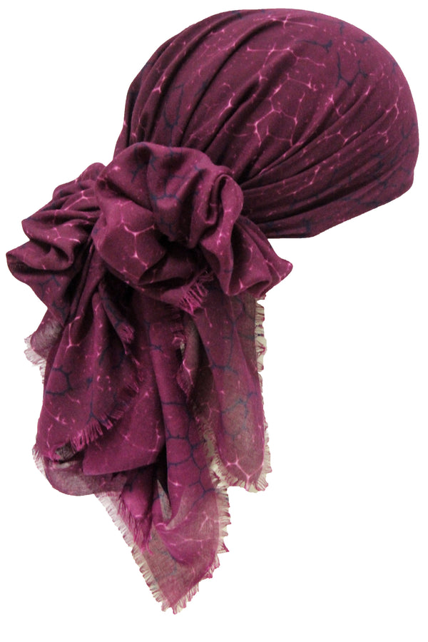 Deresina Seasonal Chemo Headscarf Mulberry Marble