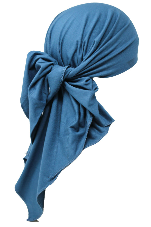 Deresina Large Cotton chemo bandana for men caroline blue