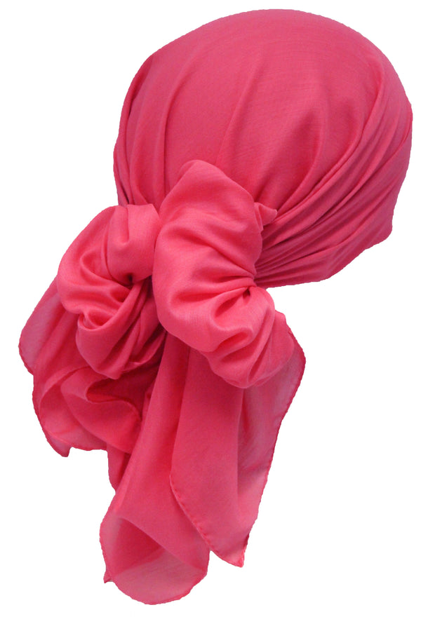 Deresina Everyday square chemo headscarf plain cerise