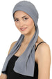 Versatile Headwear with Long Tails - Grey