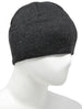 Men Knit Hat - Dark Grey Half Fleeced Beanie