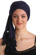 Cotton Headwrap -Denim mit Quaste