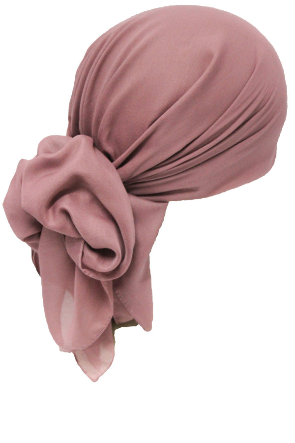 Deresina Everyday square chemo headscarf plain dusty rose