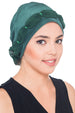 Deresina Shirred  beaded chemo headwear green green