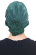 Deresina Shirred  beaded chemo headwear green green
