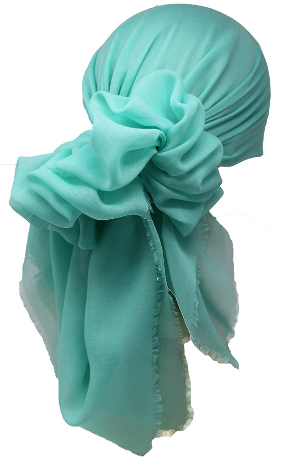 Ultra Soft Head Scarf - Spring Green with Edges
