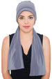 Versatile Headwear with Long Tails - Grey