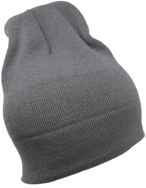 Men Knit Hat - Grey Slouch Smoky Grey Beanie