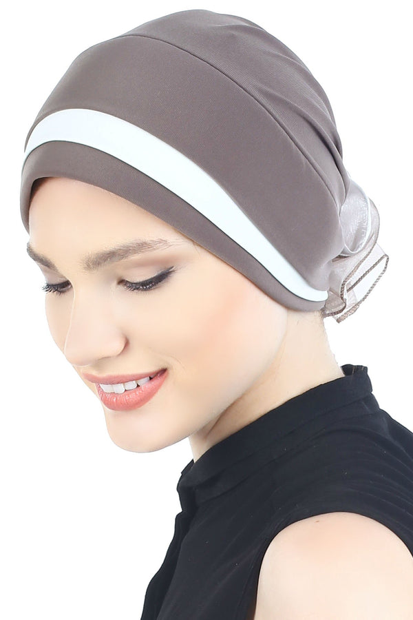 Deresina Padded hat for cancer patients mink cream