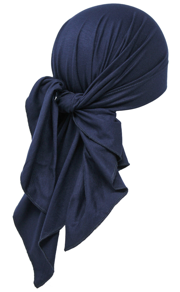 Großes Bandana aus Baumwolle für Herren – Marineblau