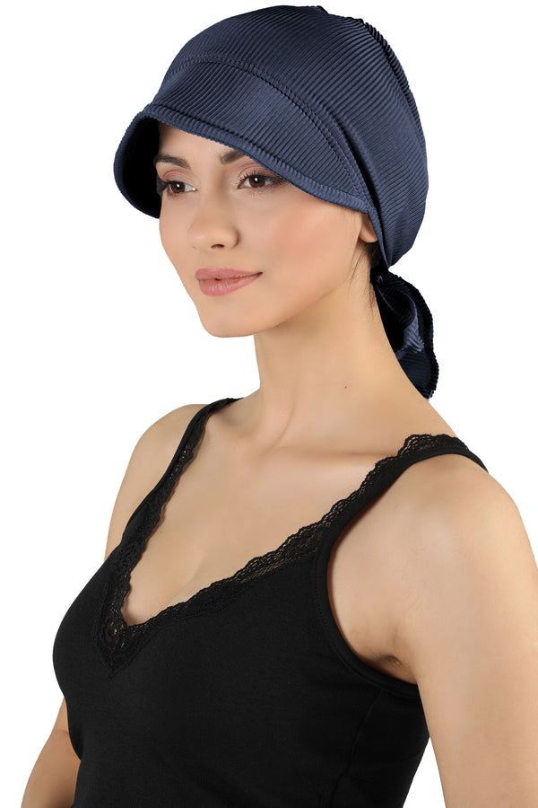 Tie Back Casual Pretty Hat - Navy