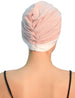 Turban mit verdrehter Vorderseite - (Powder Pink - Off White) 