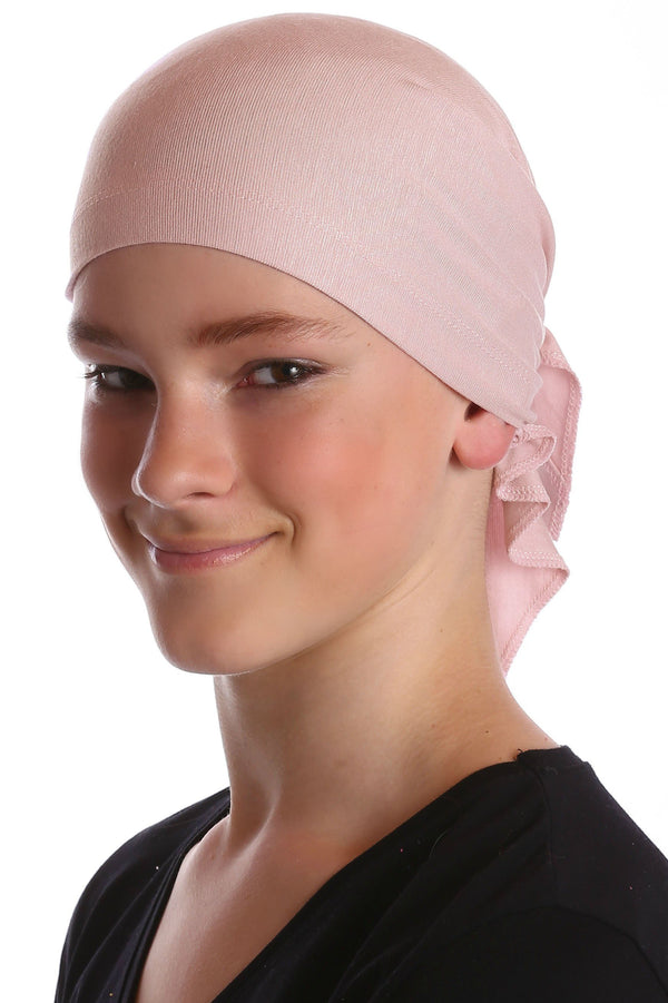 Deresina Teen indoor bandana for hairloss powder pink