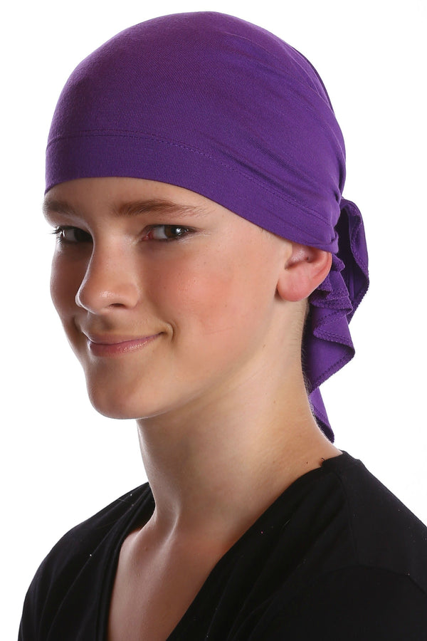 Deresina Teen indoor bandana for hairloss purple